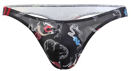 Maiclaice Hombre Elastano Tanga Deportivo Talle Bajo Elastica Bikini Convexo Masculino Slip Mini Ropa Interior Negro Large
