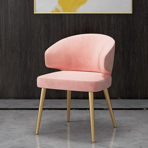 ESJAYING Schminkstuhl, Moderner Stuhl mit Metallbeinen, Gold Gepolsterter Esszimmerstuhl, Geeignet for Esszimmer, Küche, Schminktisch, Wohnzimmer (Color : A)