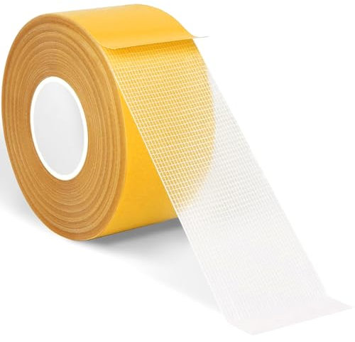 KAIYUER Nastro biadesivo sottile per tappeti, resistente, 5,1 cm x 1,8 m, nastro per moquette fisso, parete, tappetini e falegnameria, nastro in tessuto super adesivo, senza residui