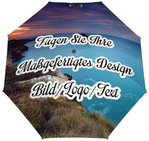 Paraguas personalizado, Paraguas con foto personalizada, con foto o logotipo, paraguas plegable para sol/lluvia, apertura y cierre automáticos, para hombres y mujeres, regalo personalizado familiar.