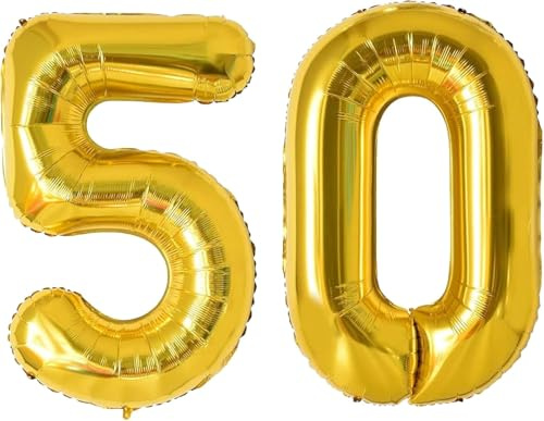 LAC Palloncini 50 Anni Compleanno Oro - Addobbi Festa di Compleanno Donna o Uomo - Palloncini 50 Anni Matrimonio