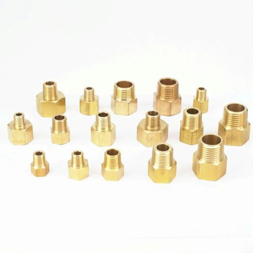 YUTBG 1/8 1/4 3/8 1/2 Female To Male Pipe Fitting Brass Connector Adapter For Pressure Gauge Water Air Gas Fuel - Type 3
