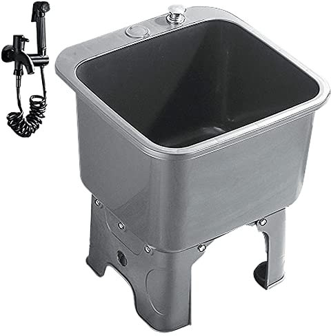 Mop Sink Floor Mount Mop Service Basin, Commercial Shop Sink with Faucet, Household Balcony Utility Sink Wash Station Laundry Tub Slop Sink