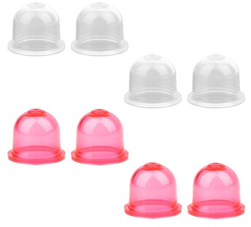 NQEUEPN 8pcs Petrol Fuel Primer Bulb, Transparent Red Carburetor Primer Bulbs Replacement for Small Engines Trimmer Blower Strimmer Cutter Mower Compatible with 188-12 188-12-1 49-020 615-811