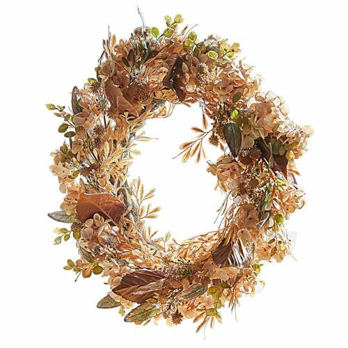 Loberon Kranz Grazietta, Handgefertigt, Naturgetreue Nachbildung, Lange Haltbar, Herbstliche Stimmung, Dekoration, Türkranz, Eisendraht, Polyethylen, Polyester, bunt