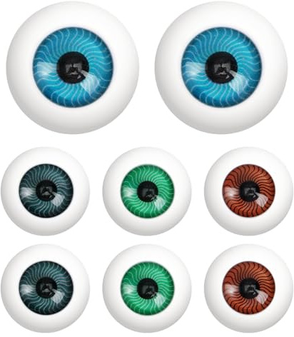 Toyvian 8Pcs Hollow Eyeball Props for Halloween Realistic Half-Round Plastic Eyeballs for Horror Costume Party Decorations and Cosplay Accessories 1In Size