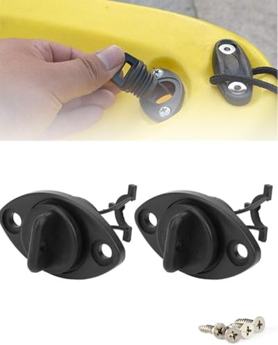 QLEUIFT Ablassschraube Boot, Kajak Wasserablauf Stopfen Stopper Boote Lenzstopfen, 2 Stück, mit 4 Schrauben für Kanu Boot Schlauchboot