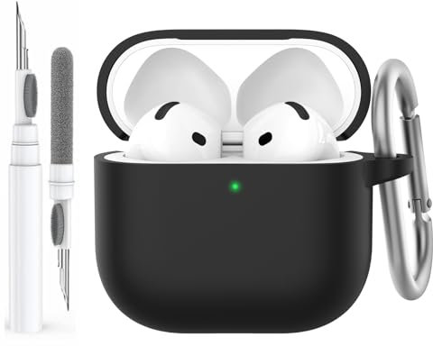 AhaStyle AirPods 4 Custodia Cover(2024) Custodia AirPods di quarta generazione in silicone morbido con kit pulizia Cover Skin per Apple AirPods 4 Supporto custodia di ricarica USB-C ricarica wireless