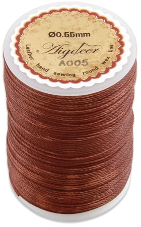 0.5mm Rouleaux De Cordon Ciré pour Bijoux Et Loisirs Créatifs 80m, Brun Cordon Rond en Polyester Ciré avec Bobine, Fil De Cire Robuste pour Bijoux Collier Bracelet Craft Faisant Fabrication De Bijoux