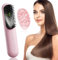 Mapille Piastra per Capelli, Spazzola Lisciante per Capelli Senza Fili, 4 Temperature 140°C-200°C, Ioni Negativi Spazzola Portatile Ricaricabile, Spazzola Riscaldata per Capelli, Rosa