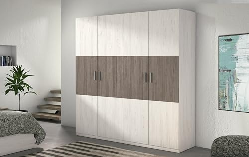 Shiito | Modelo Porter - Armario con 4 Puertas | Acabado en Andersen Pino - Gris