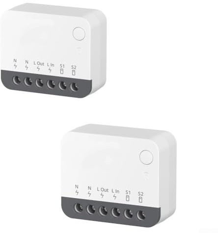 HpLive ZBMINIR2 Smart Switch para ZigBee - Interruptor de luz inteligente para casa con control de voz para Alexa (2 unidades)