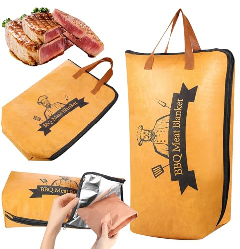 BBQ Blanket for Resting Meat, Meat Resting Blanket for Grilling Accessories, Reusable Smoker Grilling Meat Insulated Resting Bag, BBQ Accessories for Large Brisket, Gifts for Men, Dad, Christmas Gifts