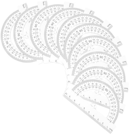 jojofuny 10pcs Half Circle Protractor Lightweight Plastic Geometry Tool for Accurate Angle Measurement for Students Teachers Designers Architects Protractor for Math Drawing