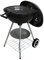 BBQ Barbecue à Charbon de Bois Rond 4 pieds (stable) avec couvercle, 76,5 x 51 x 44 cm, avec Couvercle (fumoir) et 2 Roulettes (portable), Noir, Acier Inoxidable, coupelle cendrier