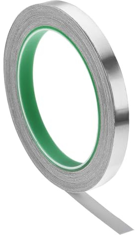 TA-VIGOR 10mm Aluminium Foil Tape Double Sided Conductive, High Temperature HVAC Duct Tape for Sealing & Patching, Conductive, Flame Retardant, Waterproof for Hot/Cold Air Ducts, Metal Repair