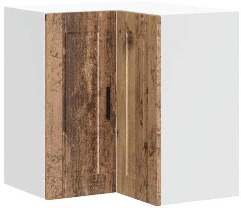 Homvdxl Kücheneck-Hängeschrank Wandmontage Badezimmer Aufbewahrungsschrank 57 x 57 x 60 cm Eck-Medizinschrank mit Ablage, Alter Stil