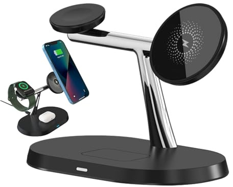 Cordless Phone - 5.91x3.54in Charging Station for Phones, Watches with Magnetic Holder, Multifunctional Desktop Stand for Fast Charger, Aluminum, Home, Office Use, Organizer Accessory