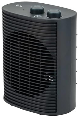JATA JCTV1193 - Calefactor Eléctrico Bajo Consumo 2000 W. Termoventilador Baño. 2 Potencias, Termostato Regulable, Función Ventilador Frío, Protección Antivuelco y Sobrecalentamiento, Compacto con Asa