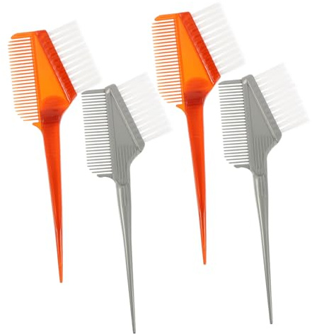 TOPBATHY 4 Stück Teiliges Haarfärbepinsel Doppelseitigem Design Professionell für Friseure Anti rutsch Griff Langlebiges Material für Präzises Auftragen und Einfaches Haarefärben Zuhause