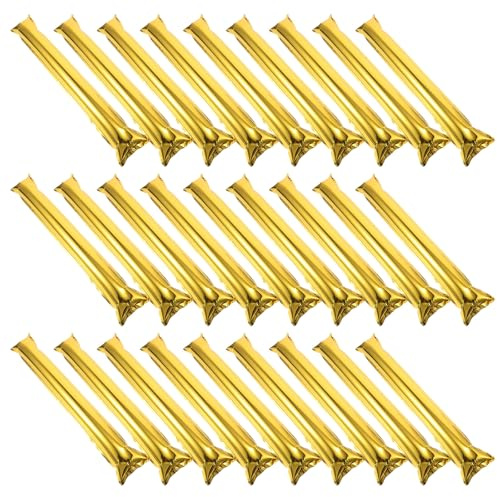 SUPVOX 32 Pcs Inflatable Aluminum Film Cheerleading Noise Makers, 23.6 Inch Gold Fan Cheering Sticks for Sports Events, Concerts, Football Games and Basketball