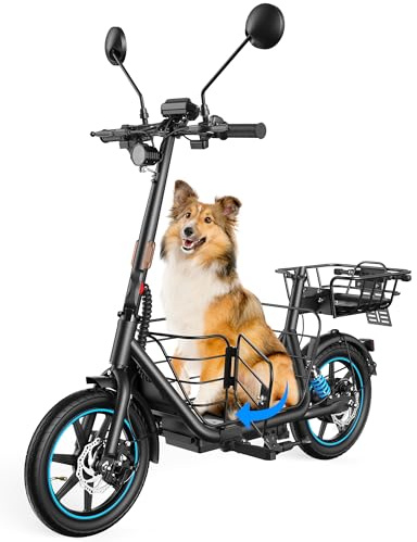 Gyroor E-Scooter mit Straßenzulassung für Erwachsene 300W Motor(Spitze 500 W) Motor,Elektro Scooter mit Haustierkorb 20 km/h, Doppelfederung E Roller mit UL2272, 32 km Reichweite