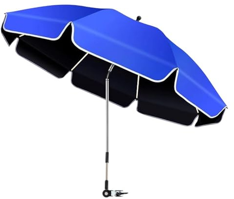 Generisch Sombrilla para silla con abrazadera de fijación, techo protector UV ajustable 360°, paraguas de pesca ajustable con abrazadera, para terraza, jardín, patio trasero y exterior, camping