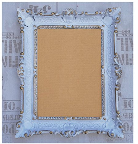 Lnxp BILDERRAHMEN BAROCKRAHMEN mit GLASSCHEIBE 56x46cm RECHTECKIG REPRO Bilder für 30x40cm oder 40x30 cm BAROCK ANTIK (Weiß Gold Dualcolor) 50TR