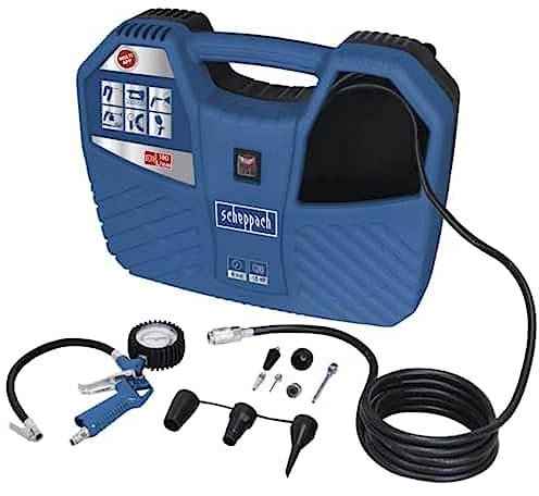 Scheppach Druckluft Kompressor AirForce 2 inkl. Zubehör | 1100W Leistung | 8 bar Druck | 230 V | mit Griff - mobil/tragbar