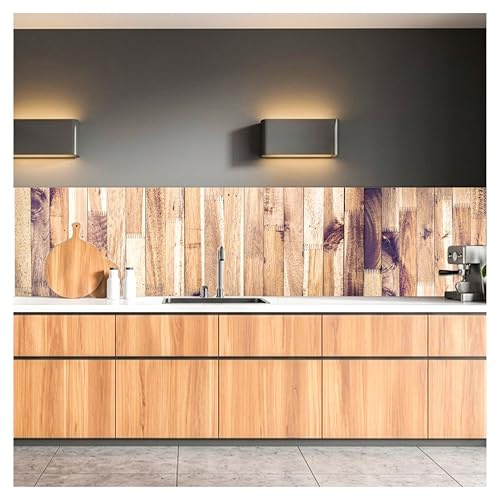 Paraschizzi Auto-Adesiva per la Cucina Parete di Legno 260 x 60 cm | Resistente all’Acqua | QUALITA‘ Premium