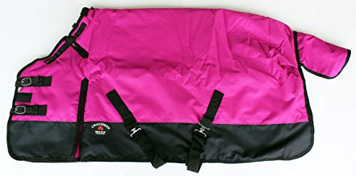 Unbekannt 584G Pferdedecke mit Zwickel, 1200 Denier, wasserfest, Raspberry/Black, 203 cm