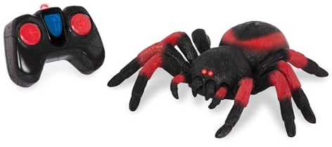 Terra Fjärrstyrd spindel röd – RC fågelspindel med lysande LED-ögon och fjärrkontroll – Tarantula leksak från 3 år