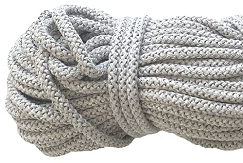 Mississhop Kordel 8 mm I 50 m 100% Baumwolle Baumwollkordel Seile Hellgrau Ø 8mm