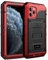 Beeasy iPhone 11 Pro Case Red, Waterproof Shockproof Tough Heavy Duty, with Built-in Screen Protector 360 Degree Full Body Military Protective, Drop Proof Metal Cover for Outdoor Sport