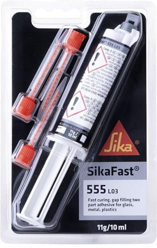 SIKA – Konstruktionsklebstoff – SikaFast 555 L03 Schwarz – ideal für Metalle, Kunststoffe, Glas und Holz – schnellhärtend – 10 ml