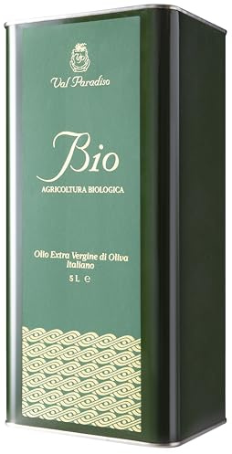 Val Paradiso Olio Extravergine di Oliva Italiano Biologico, Certificato Biologico ICEA, Olio di Oliva Extravergine, 100% Italiano, Estratto a Freddo (Latta da 5 litri)
