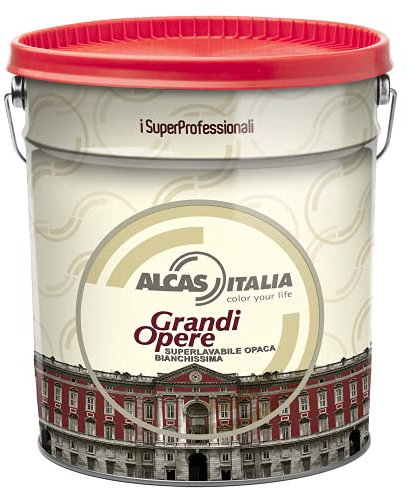 Pittura per Interni ed esterni Bianca SUPER Lavabile 5 LITRI - Alcas Italia GRANDI OPERE