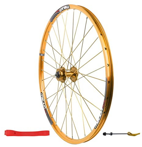 Vorderrad MTB Laufrads 26 Schnellspanner Scheibenbremse MTB Fahrradfelge Aluminiumlegierung Hohlkammerfelge Kugellager Hub Für 7 8 9 10 Speed (Color : Gold, Size : 26 inch)