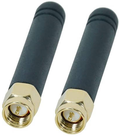 Fohevers 2 Stück 2,4 G Mini WLAN Antenne SMA Stecker 2 Dbi Signalantenne für drahtlose Router Videoüberwachung Monitor