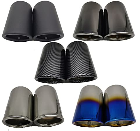Auspuffblende Für Audi A4 B8 A3 8V 8P A1 Q5 A5 Auto Auspuff Schalldämpfer Tip Cover Car-Styling Zubehör Auspuff Endrohr (Farbe : 1x Carbon Color)