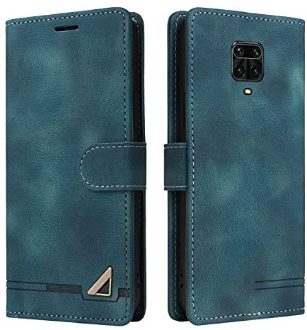 OKZone Custodia per Xiaomi Redmi Note 9 Pro/Note 9 Pro Max/Note 9S, Custodia Protettiva Antiurto per Portafoglio, Porta per Carte con Patta in Pelle PU[Chiusura Magnetica] Cover per Telefono (Verde)