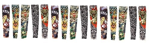 Toddmomy 15stücke Teiliges Uv-schutz Armstulpen Mit Tattoo- Atmungsaktive Dehnbare Ärmel Für Männer Und Frauen Für Sport Und Outdoor-aktivitäten Schützt Vor Sonnenstrahlen