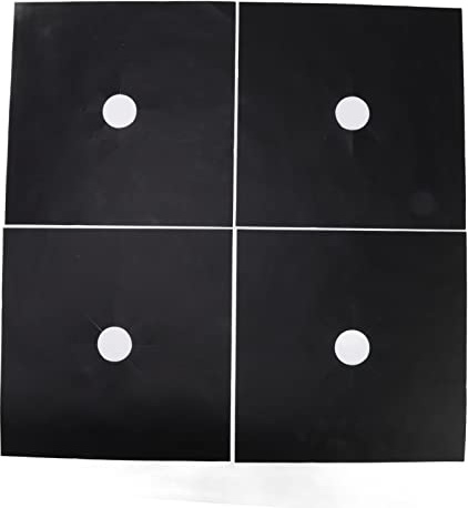 Lot de 4 Couvre-brûleur de Cuisinière à Gaz, 10,6 x 10,6 Pouces Tapis de Cuisinière à Gaz Réutilisables Antiadhésives pour Cuisinière à Gaz(Noir)
