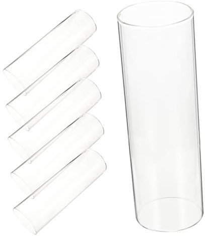 TOPPERFUN 6stücke Glasvase Zylinder Hochwertige Blumenvasen Aus Borosilikatglas Moderne Tischdeko Für Hochzeiten Wohnzimmer Und Büro Vielseitig Als Kerzenhalter Verwendbar Transparent