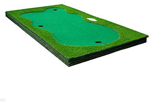 Golf-Schlagmatte für zu Hause, Golf-Putting-Matte, tragbares Indoor-/Outdoor-Golf-Green-Putting-Green-System, professionelle Übungs-Putter-Trainingsmatte, extra langes, realistisches Gras-Putting-Tr