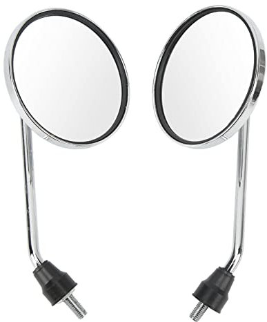 Psytfei Motorrad-Rückspiegel, 2 Stück, Lenker-Fahrradspiegel, 8 Mm Gewinde, Chrom, Universal-Motorradspiegel Für Straßenräder, ATV, Roller