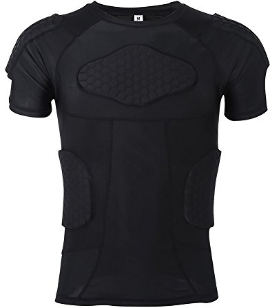 VGEBY Sport Protective Jacket, Men Anti Shock Silicone Padded Shirt Vest Shorts Pant Defend Sportswear (Anti-collision T-shirt M