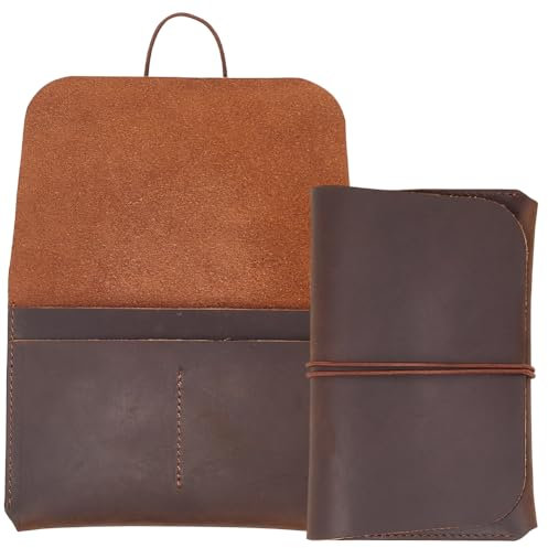 GORGECRAFT Reisepasshülle, 150 x 100 mm, RFID-blockierend, Kokosnussbraun, Crazy Horse, Leder, Geldbörse, handgefertigt, echtes Leder, Reisedokumenten-Organizer für Männer und Frauen, Kokosnussbraun