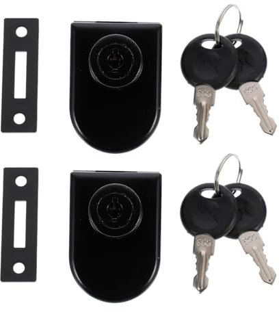 WOONEKY 2ensembles Serrure De Cabinet Antivol Pour Portes Verre Lot De Verrous Pour Vitrine Meuble à Vin Et Autres Applications