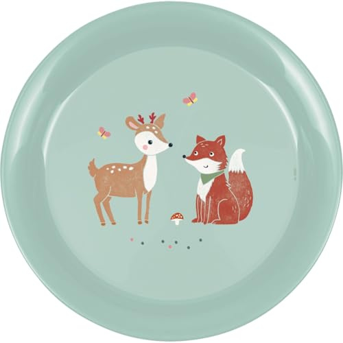 Die Spiegelburg Fuchs & Reh Teller, Melamin, Ø 18,5 cm, spülmaschinengeeignet